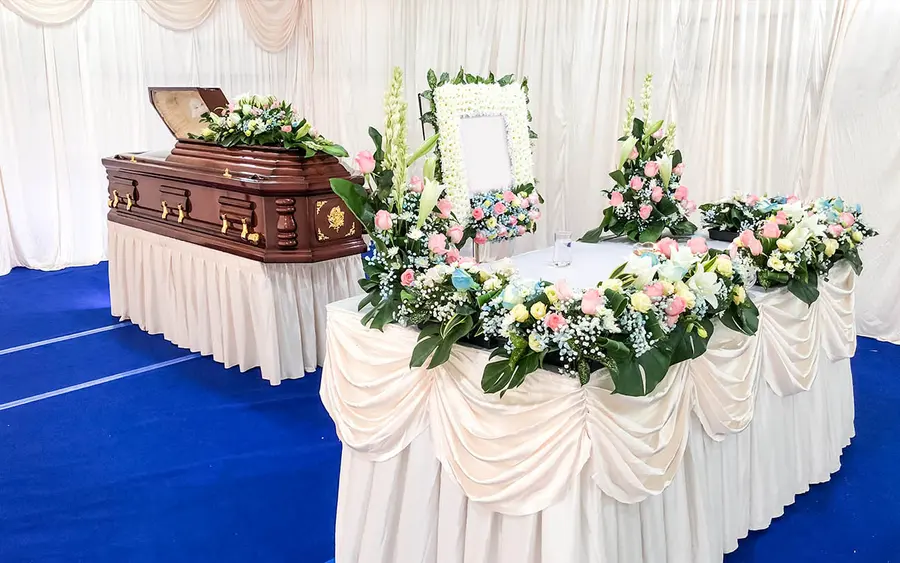 Private property funeral setup